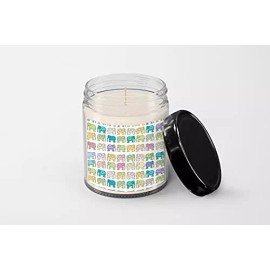 SpreadPassion Elephant Vector Background Candle - Soy Wax Candle - Hand Poured Candle