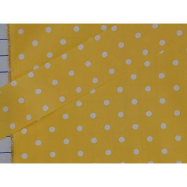 Unbranded Bias Binding Tape 2.75 Inches Polka Dot Polycotton White Golden Yellow 100 YARDS