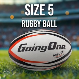 Going One Match Rugby Ball - Size 5 Game Ball, White
