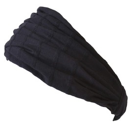 CHARM Bandana Headband [One Size Fits All / 5 Colors Available] MIYA Cotton Turban, Black