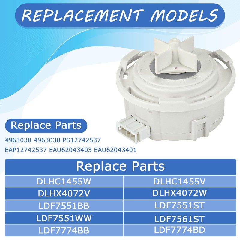 Dishwasher Drain Pump EAU62043401 EAU62043403,Fit for L-G Ken-more Dishwasher/Dryer, Replace