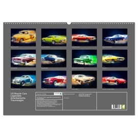 US Muscle Cars Legendäre Amerikanische Traumwagen (Wandkalender 2026 DIN A2 quer), CALVENDO Monatskalender