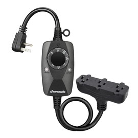 DEWENWILS Light Timer Outdoor Weatherproof with 2 FT Extension Cord, Photocell Timer Switch with 3 Grounded Outlets for Christmas Decorations, Landscape Light, String Lights, UL Listed