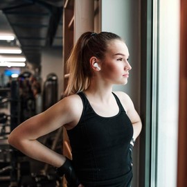 Porodo Soundtec Wonder TWS ANC Earphones with Touch Screen, Bluetooth V5.4, Remote Camera Trigger, Integrated Flashlight, Lightweight & Compact – White