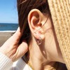 One Ear Hawaiian Jewelry Scroll Thick Hoop Earrings for Women