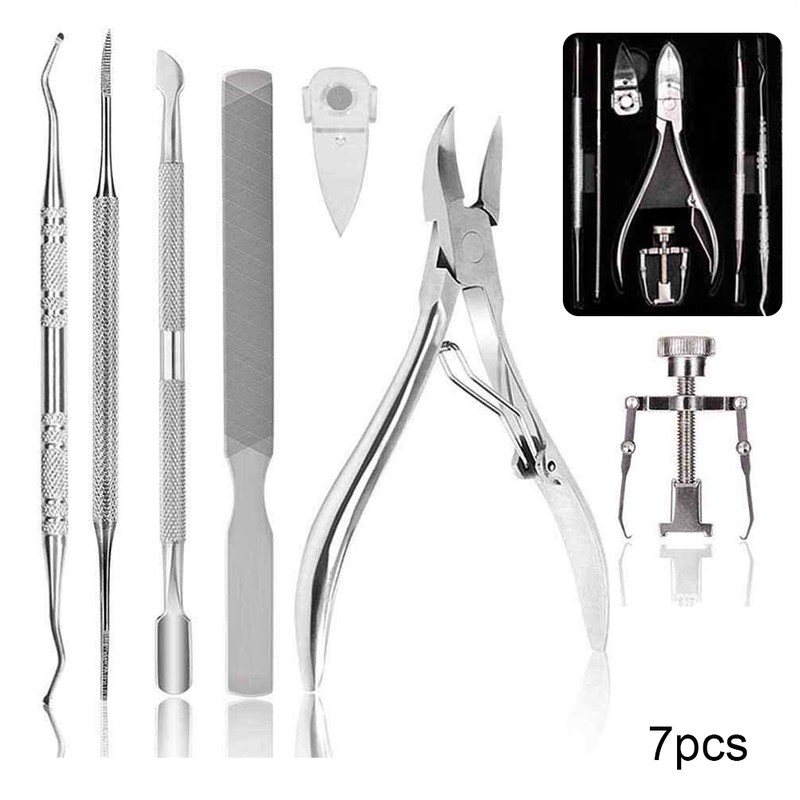 7 Pcs Professional Toe Nail Clipper Set for Ingrown Thick