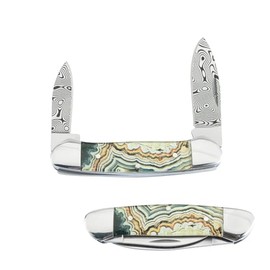 Old Ram Blade Manual Folding Split Joint Outdoor Hunting EDC Camping Canoe Knife (Yellow 5373-5)