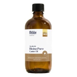Hebbe Cosmetics - Aceite de Ricino Puro y Orgánico Hebbe Cosmetics de 250 mL para Cabello, Pestañas y Barba - 250 mL - Daily Care