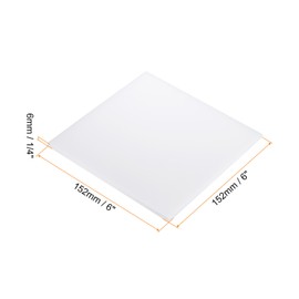 Rebower 152 x 152 x 6mm HDPE Plastic Sheet, High Density Polyethylene Sheet Cutting Board White Solid Block, [for Marine, DIY, Home Floor]