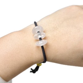 Nutty Natte Elastic Hair Tie for Women Real Gemstone beads Ponytail Holders Hair Accessories hair elastic tie for Women Men (White Quartz)