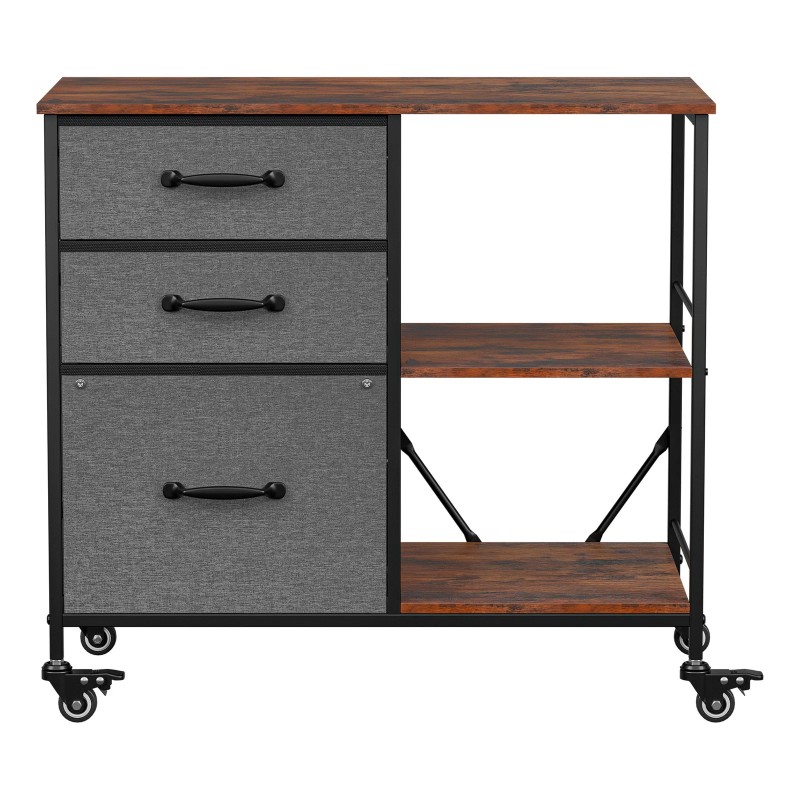 SEGAWE File Cabinet Rolling Printer Stand w/ Open Shelf Lateral