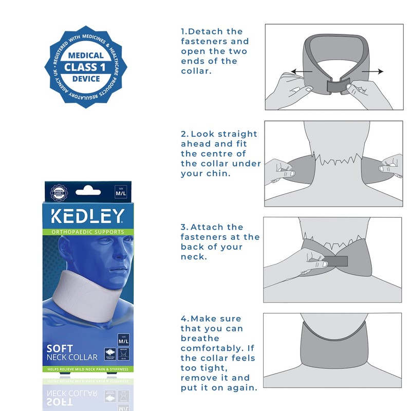 Kedley Foam Neck Collar Medical Grade Adjustable Neck Brace Support