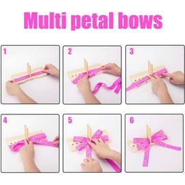 ZJchao DIY Bow Maker, Pasadores Ajustables, Herramienta Ligera para Hacer Arcos de Roble para Manualidades, Decoraciones para Fiestas de Navidad con 3 Palos Largos