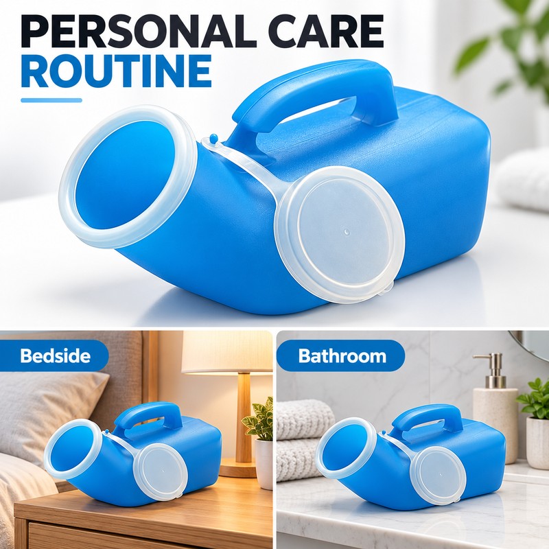 Male External Urine Collector Bottle with Lid for Personal Bathroom