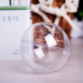 AGM 20pcs Fulfillable Chrismtams Baubles 8cm, Make Your Own Clear Craft Christmas Tree Ornaments, for Christmas New Year Holiday Decorations