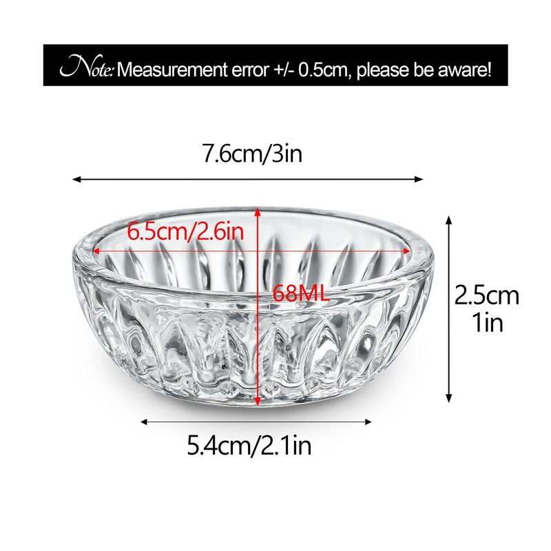 kanpura Mini Glass Bowls, Round Prep Bowl, Dishwasher Safe, Pinch