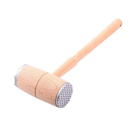 Two Sides Wooden Meat Tenderizers Mallet Pounder Kitchen Tool with Aluminum Alloy Heads for Tenderizing Steak Beef