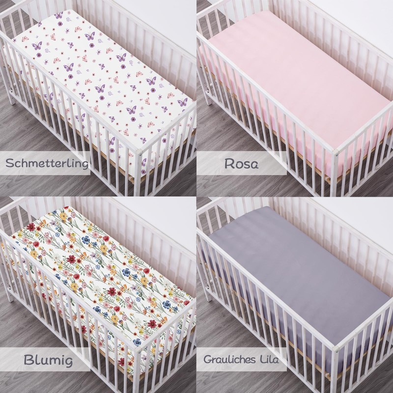 Little Grape Land Fitted Sheet 4 Pieces Butterfly, 70 x