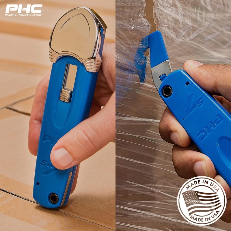 Pacific Handy Cutter S7 Safety Cutter, 3-in-1 Self-Retractable Utility Knife