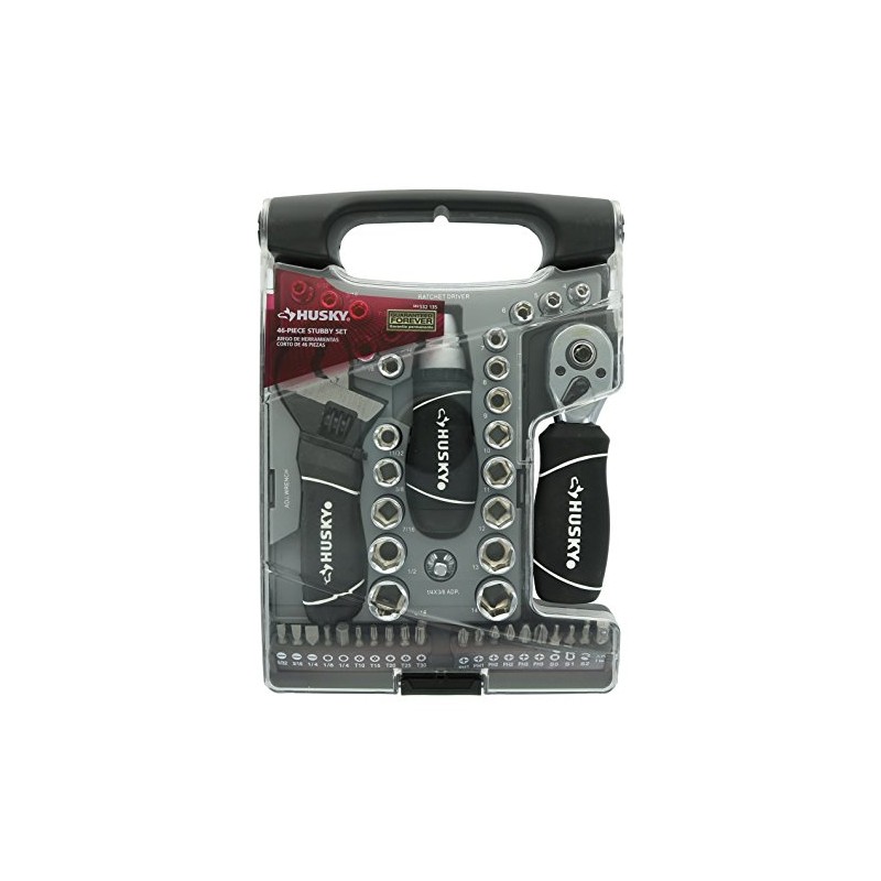 Husky Stubby 46 Piece Ratchet and Wrench Set w/ Drive