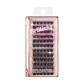BeBlinky False Eyelashes, Lash Extension Kit 02, 9mm-16mm, Wide Band, Easy to Apply and Remove, No Damage to Natural Eyelashes, 72 Lash Clusters - Wispy Volume