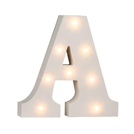 Out of the Blue 57/6074 - Holz Buchstabe "A" beleuchtet mit 8 LED Lichtern, batteriebetrieben, ca. 16 cm