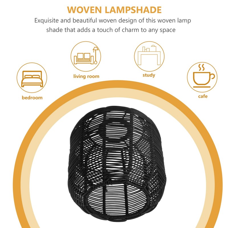 Levemolo Rustic Woven Lampshade Home Decor Pendant Shade Paper Iron