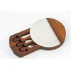 Round Marble and Acacia Wood Cheese Board Set with 3