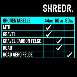 Shredr. Tubeless Valve Set | Presta Valves for Tubeless Tyres | Super Light Aluminium Colourful Anodised French Valve | Includes Valve Adapter, Replacement Valve and Tool (Light Blue, 44 mm)