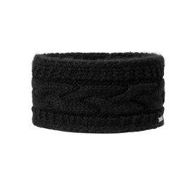 Giesswein Headband Stirnberg – Elegant Headband for Women, Merino Wool Headband, Ear Warmers, Warm Knitted Headwear with Fleece Lining And Cable Knit Pattern - black