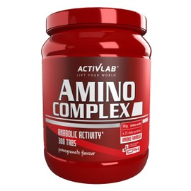 Activlab Amino Complex 300 Tabletten, Granatapfel Geschmack, BCAA, Arginin, Muskelmasse, Molkenproteinhydrolysat, Geflügelproteinhydrolysat, Eialbumin und Molkenproteinkonzentrat