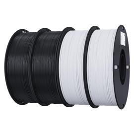 Creality 3D Printer Filament Bundle 4KG, 4 Pack 1kg Spool(2.2lbs) 1.75mm PLA Filament Bulk +/- 0.02mm, for Most FDM 3D Printers, White and Black