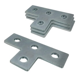 A.A 4 Pack Heavy Duty Electro-Galvanized Steel T Shaped Flat Plate Mount Bracket for 1/2" Bolt in 1-5/8" Strut Channel - Silver, Wall Mount