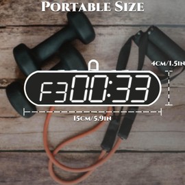 Mkuronbiuty Portable LED Gym Timer, Workout Clock for HIIT Tabata Fitness at Home,Garage,Outdoors. Multiple functionality with Customizable Interval Setting, Easy to Read Display.