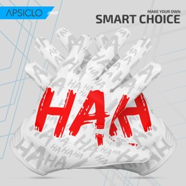 APSICLO Football Receiver Gloves Sticky Silicone Grip Youth - Adult & Kids Sizes (‎White/Green, Adult Small)