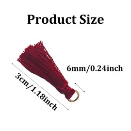 pson 110Pcs Burgundy Mini Crafting Tassels with Golden Jump Ring, 3cm/1.18” Tiny Tassels for Jewelry Making, Earring Accessories, DIY Crafts, Decorations