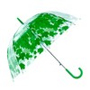 ThreeH Long Clear Bubble Umbrella with Sycamore Leaves Rubber Handle