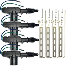 Audiotek 4X at-DLK3 - Pack of 4 - Universal Heavy Duty Car Vehicle Door Lock Actuators - 2 Wires w/Hardware 12v