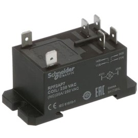 RPF2AP7 Power Relay, Panel Mount, Non-Latching: DPST-NO, Plug in, 30 A, 230VAC Coil