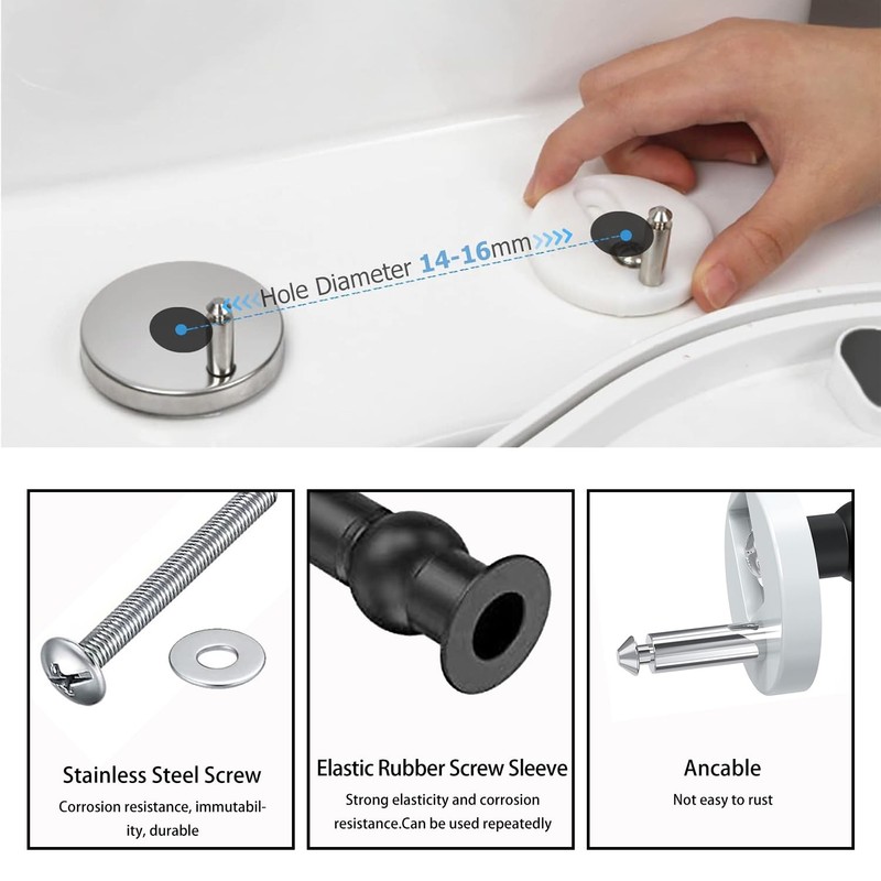 2 Pack Toilet Seat Hinges Fixings – Quick Release Toilet