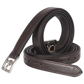 Equinate Superior Leather Stirrup Leathers with Stainless Steel Buckles Brown 130
