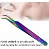 A2Z Stainless Steel Multi Rainbow Color 3D Eyelash Extension Tweezers