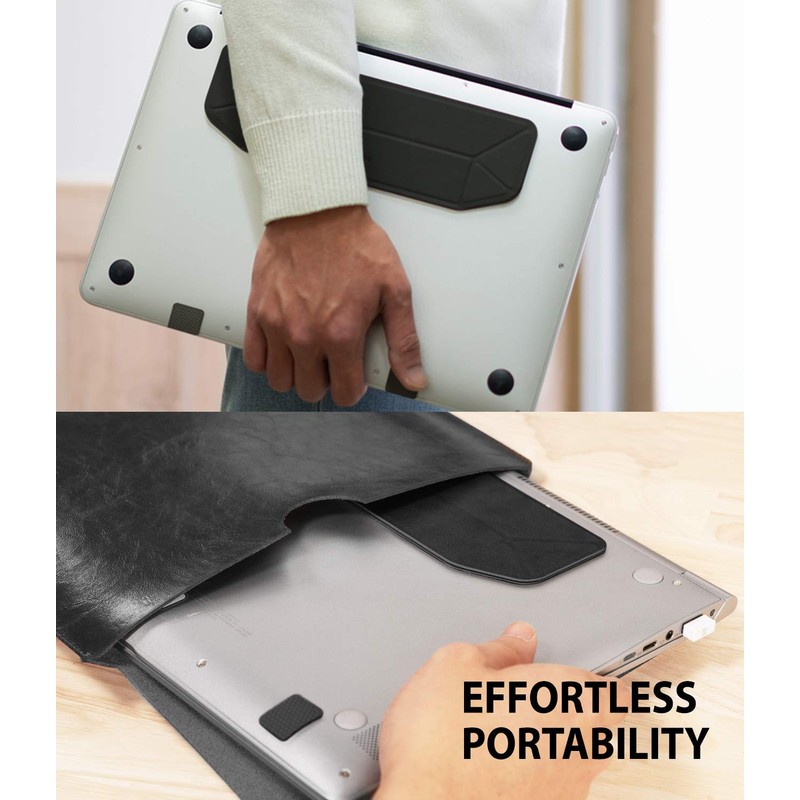 Ringke Laptop Ständer [Schwarz] Faltbar Schlank und Schwerlos Klebstoffs Notebook