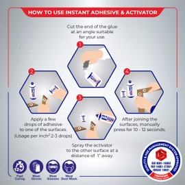 MITREAPEL Super CA Glue (3 x 1.7 oz) with Spray Adhesive Activator (3 x 6.7 fl oz) - Cyanoacrylate Glue for Wood, Plastic, Metal, Leather, Ceramic - Crafting & Building (3 Pk)