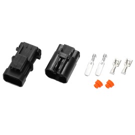 VekAuto 2 Pin Air Cooler Fan Generator Connector Plug for Excavator, Waterproof Plastic Black Male Female Wire Terminal Connector