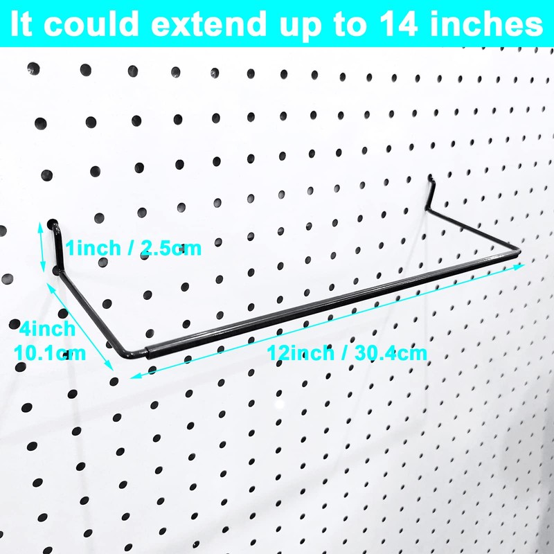 5 Pack Extendable Pegboard Paper Towel Holder,Pegboard Hook for Workshop,Garage,Kitchen,Laundry
