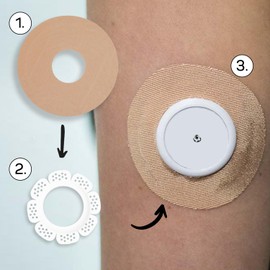 Diasticker® Freestyle Libre 2 - Sensor Enclosure "LibreProtect" (Black) Includes 10 Plasters (Beige) | Flexible - Maximum Hold - Waterproof | Simplifies Plaster Changing, Tape Fixation