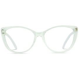 WearMe Pro Classic Elegant Women Cat Eye Style Blue Light Blocking Lens Protective Computer Glasses, Clear Frame, One Size