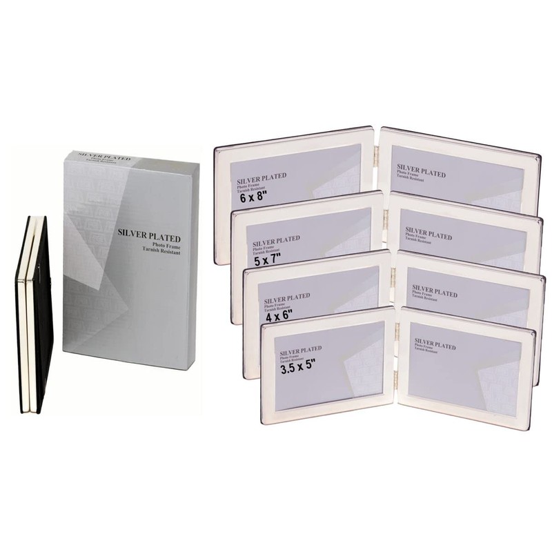5 X 3.5-inch Silver Flat Edge DOUBLE LANDSCAPE Photo Frames