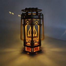 KonHaovF 3D Wooden Puzzles for Adults Vintage Lantern Model Kits with Light, 3D Wooden Lantern Model Kits to Build for Home Decoration, DIY 3D Model Building Kits Desktop Toys (Lantern Model)